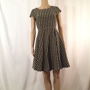 Maeve Anthro Black & White Diamond Print Dress